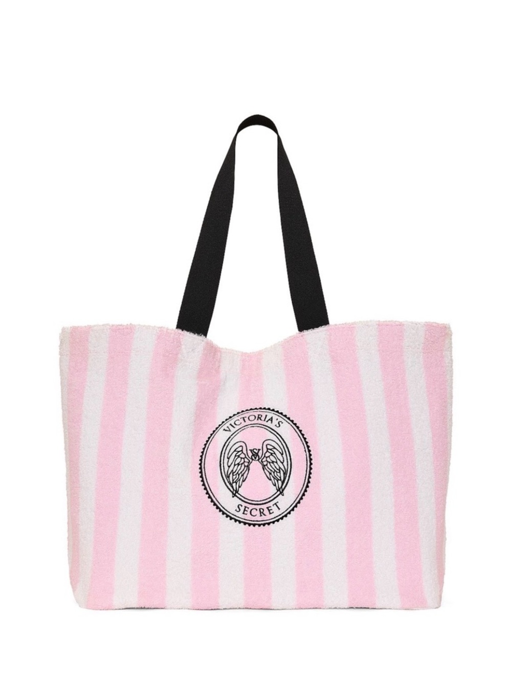 New Victoria's Secret Pink and White Striped Angel Wings Terry Tote Bag girly